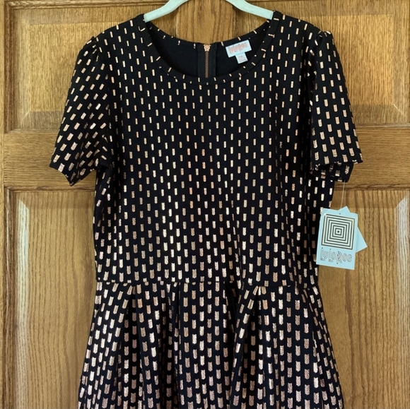 NWT ❤️ Elegant LuLaRoe Amelia Black & Rose Gold/Copper size 2XL - Picture 2 of 8